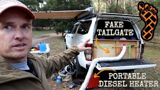 Dual cab ute camping with a portable diesel heater [upl. by Miles771]