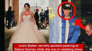 Justin Bieber went to take a glance at Selena Gomez in wedding dress on the sets of her show in NYC [upl. by Atikram]