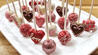 Valentines Day Cake Pops❤️SIMPLE Decorations Recipe [upl. by Hana]