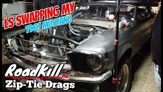 26 hour LS Swap in a 1967 Mustang AT Roadkill ZipTie Drags 2019  LSX the punishstang Ep2 [upl. by Acsicnarf473]