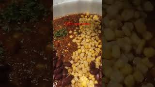 Texmex dish chili con carne Beef mince with paprika corn beans texmex breakfast beefrecipe [upl. by Naujyt889]