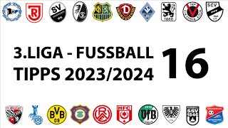 FussballTipps 3Liga  16Spieltag  Saison 20232024 [upl. by Phenica108]