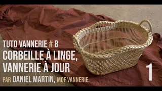 Tuto Vannerie 8 quotCorbeille à linge vannerie à jourquotquot 12 Fond ourdissage et traces [upl. by Aranahs]