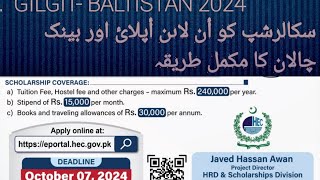 How to apply HEC under graduate scholarship form GILGIT Baltistan studentHow to apply for HEC 2024 [upl. by Johppa433]