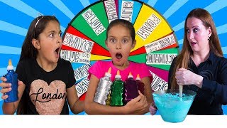 Mystery Wheel of Slime Challenge with our BFF [upl. by Llerrud]