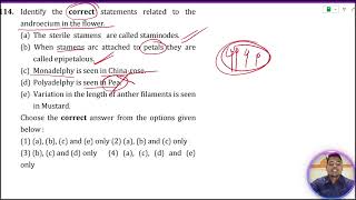 Identify the correct statements related to the androecium in the flower a The sterile stamens are [upl. by Celio]