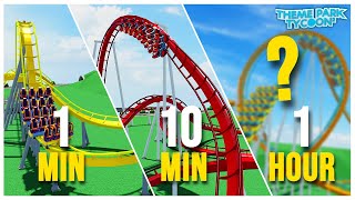 Building The FLOORLESS COASTER in 1 MINUTE 10 MINUTES and 1 HOUR [upl. by Emerick]