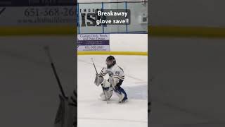 Breakaway glove save hockey hockeygoalie icehockey sports goalie goaliegloves nhl [upl. by Tadeas]