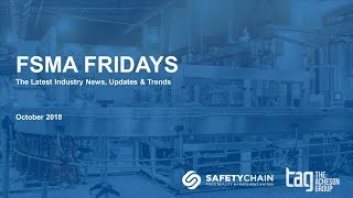 FSMA Fridays October 2018 Pet Food Manufacturers and the Preventive Controls Rule for Animal Food [upl. by Notnef]