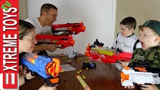 Parents Vs Kids Nerf War Ethan and Cole make the Sneak Attack Squad with Nerf Rivals [upl. by Odericus]