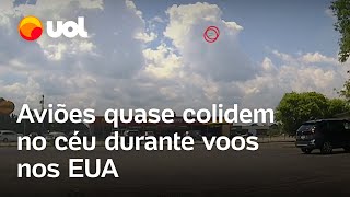 Aviões quase colidem durante voos nos EUA vídeo mostra momento [upl. by Corrina]