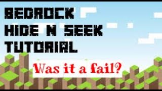 Ep1Minecraft Bedrock TutorialHide N Seek Map [upl. by Candida]