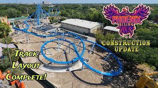 Busch Gardens Tampa Bay Phoenix Rising Roller Coaster Construction Update 41024 LAYOUT COMPLETE [upl. by Hafler]