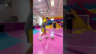 Who can do the third one⁉️ football soccer skills [upl. by Ecirtnahs]