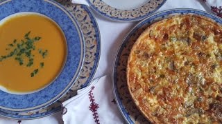 Soupe de courge et quiche au thon حساء بالقرع الأحمر و كيش [upl. by Bamby]