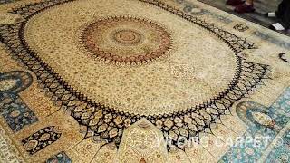 Hand Knotted Persian Rug Oriental Tree of Life Silk Rugs [upl. by Eityak842]