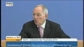 Pressekonferenz Eckwerte des Haushaltes 2014 am 13032013 [upl. by Dituri354]