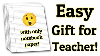 Easy teachers day gift Idea 🙂❤️ notebook paper gift idea  teachers day gift ideas easy handmade [upl. by Anwat]