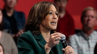 ‘Shut up and listen’ Harris town hall slammed for not allowing audience questions [upl. by Milano425]