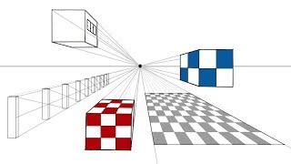 How to draw equal spaces in 1 point perspective [upl. by Nylahsoj]