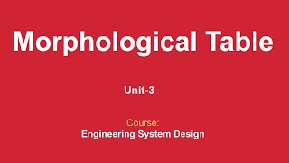 Morphological Table [upl. by Keelia]