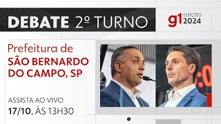 Debate 2º turno para prefeito de São Bernardo do Campo SP  ASSISTA AO VIVO  DIA 1710 [upl. by Annaid]