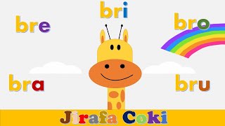 Sílabas bra bre bri bro bru – La Jirafa Coki ☺ videos educativos para niños [upl. by Lonna]