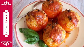 PROBABLY THE BEST TOMATO RECIPE OF ALL TIME BASIL AND CHEESE BAKED TOMATOES [upl. by Alliuqal]