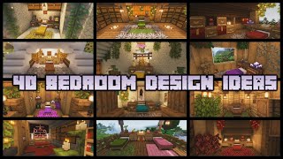 Minecraft 40 Bedroom Design Ideas [upl. by Leshia]