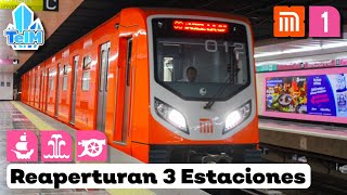 Abren 3 ESTACIONES más en la LINEA 1 del METRO CDMX [upl. by Frolick157]