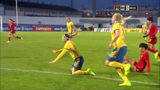 Algarve Cup Kina  Sverige 20170303 [upl. by Nalyac]