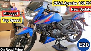 2024 Tvs Apache RTR 160 2v 👍 Base varient On Road Price Mileage Top Speed Detailed Review Features [upl. by Gipsy]