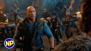 Jumanji Movie Event  Welcome to the Jungle quotBazaar Fightquot Clip [upl. by Hartzel]