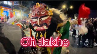 Oh Lakhey Bhimsen palpa lakhe dance in Pokhara 2081051 [upl. by Kopans54]