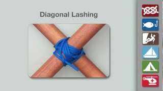 Diagonal Lashing  How to Tie a Diagonal Lashing [upl. by Ahsiuqal]