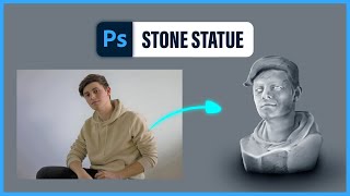 IMAGE TO STATUE  Portrait Image to StoneMarble Statue in Adobe Photoshop 1 min tutorial [upl. by Anirbaz]