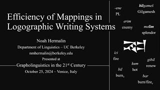 Noah Hermalin — The Efficiency Mappings in Two Logographic Writing Systems [upl. by Dynah]