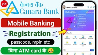 Canara Bank mobile banking registration without ATM card  how to activate canara bnk mobile banking [upl. by Edac582]