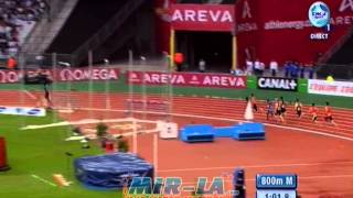 David RUDISHA 14154  800m Diamond League 2012 Paris  MIRLacom [upl. by Enalda479]