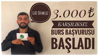 3000₺ KARŞILIKSIZ BURS  BİR ADIMVAR BURS BAŞVURUSU BAŞLADI GERİ ÖDEMESİZ BURS [upl. by Allan]