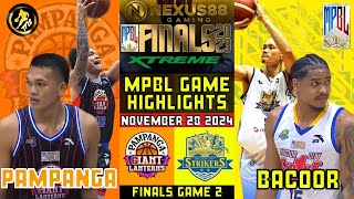 MPBL HIGHLIGHTS PAMPANGA VS BACOOR CITY FINALS GAME 2 NOVEMBER 28 2023 [upl. by Eitsyrk557]