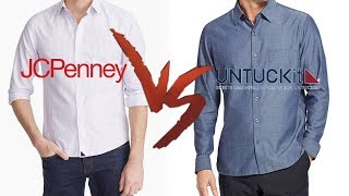 JcPenney Never Tuck Shirt Vs UNTUCKit Shirt Tryon [upl. by Ahsikit]