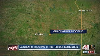 Two injured in accidental shooting at Kansas high school graduation [upl. by Ahsotan]