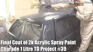 Final coat of 2k acrylic spray paint Charade Restoration 39 [upl. by Basham]