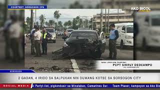 2 gadan 4 irido sa salpukan nin duwang kotse sa Sorsogon City  via Regine Bue [upl. by Eira612]