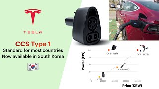 Tesla CCS Type 1 Adapter DC Combo is finally here in Korea🇰🇷 [upl. by Howund]