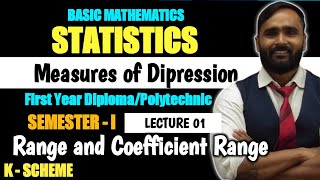 STATISTICS  MEASURES OF DISPERSION  Range and coefficient range  LECTURE 01 DIPLOMAPOLYTECHNIC [upl. by Atims]