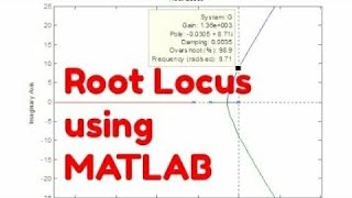 Obtain Root Locus Using MATLAB  Control Systems MATLAB Tutorials  MAD OVER MATLAB [upl. by Brigette]