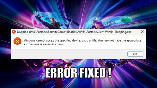 How to Fix Windows Cannot Access the Specified Device Error for Fortnite  ERROR FIXED 2024 [upl. by Pazit]