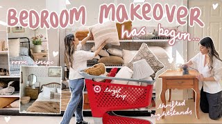 starting the BEDROOM MAKEOVER shop with me thrifting nightstands  new decor [upl. by Dorree]